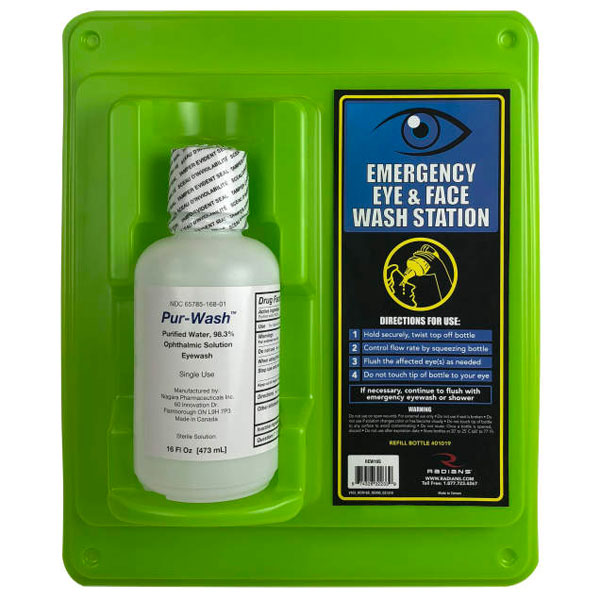 Radians Single Bottle Eyewash Station, 16 oz Bottle