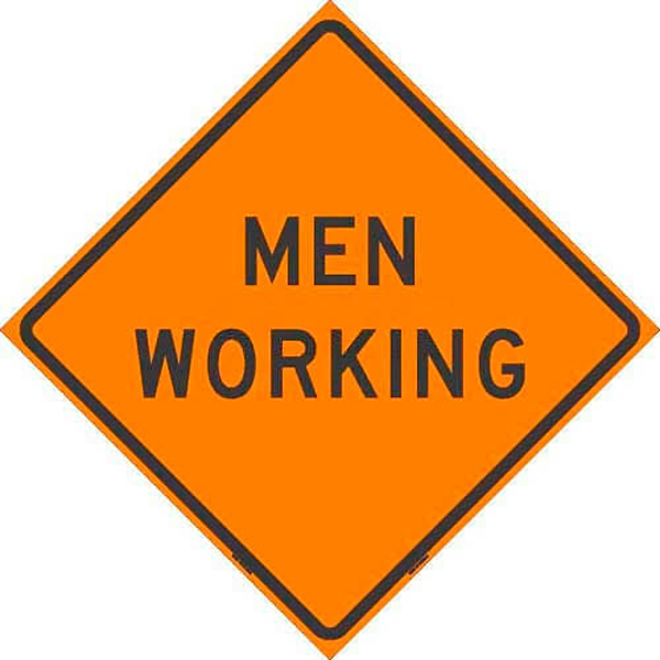 DSP 48" Superbright Roll Up Sign, Scr: Men Working