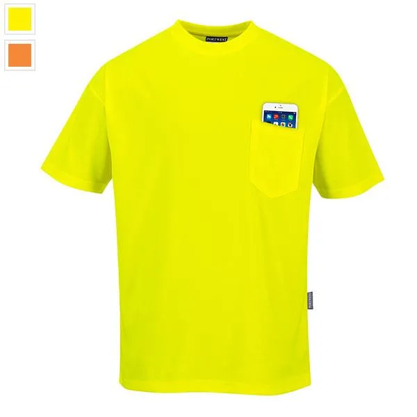 Portwest T-Shirt, SS, Pocket, 100% Poly 
