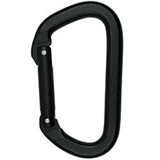 PMI SMC Mountain D- Aluminum Carabiner-Black,Non-Locking