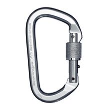 PMI Aluminum Locking D Carabiner, Non NFPA Brite