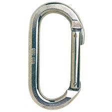 PMI SMC Oval,Non-locking, Aluminum Carabiner-Bright