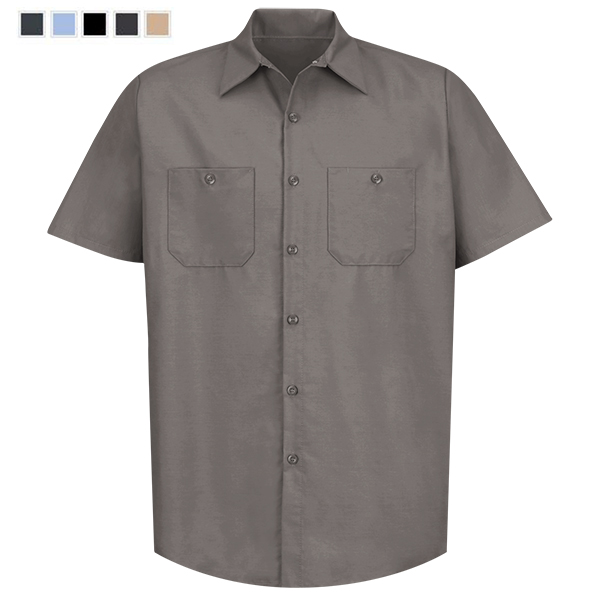 Red Kap Men's Industrial Polyester/Cotton Short Sleeve Work Shirt