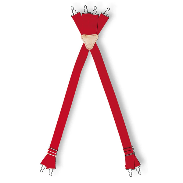 LION Suspender, Traditional, Red, 42" (Reg), Metal Loops