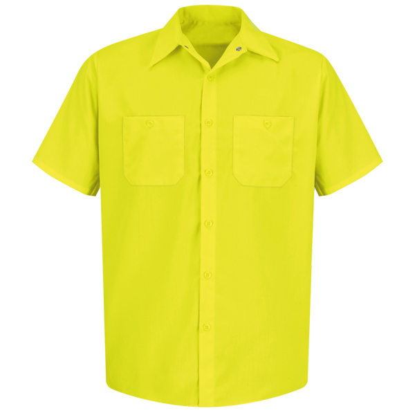Red Kap SS Enhanced Visibility Work Shirt; Yellow