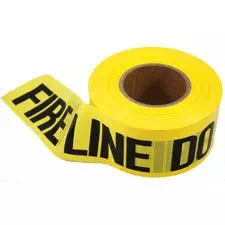 Yellow Barricade Tape "Fireline Do Not Cross", 2mm thick, 3" Wide x 1000' L
