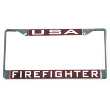 laser magic firefighter car tag frame