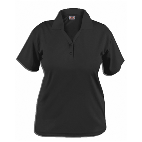 Blue Pointe Polo, Ladies Black SS Performance Black Moisture Wicking