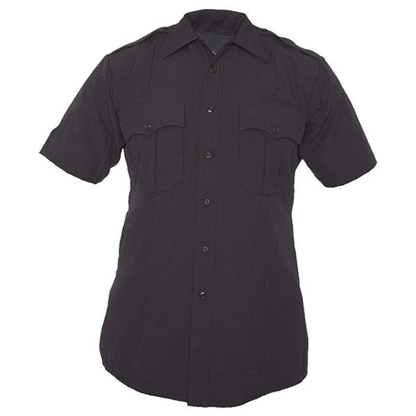 Elbeco Shirt, Mens Navy Poly SS, Zipper