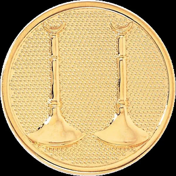 Blackinton Capt Hat Badge w/ 2 Vertical HornS Gold