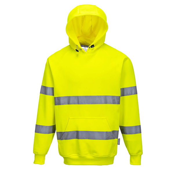 Portwest Hi-Viz Hooded Sweatshirt, Yellow