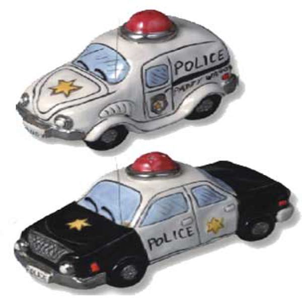 BlueSky Salt&Pepper Shakers, Police Cars 5" x 4" x 3"