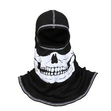 Majestic Speciality Hood, FI, Black Hood, White Skull