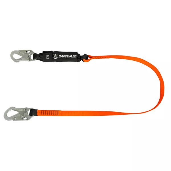 Safewaze V-Line 6' Energy Absorbing Lanyard Double Snap Hook