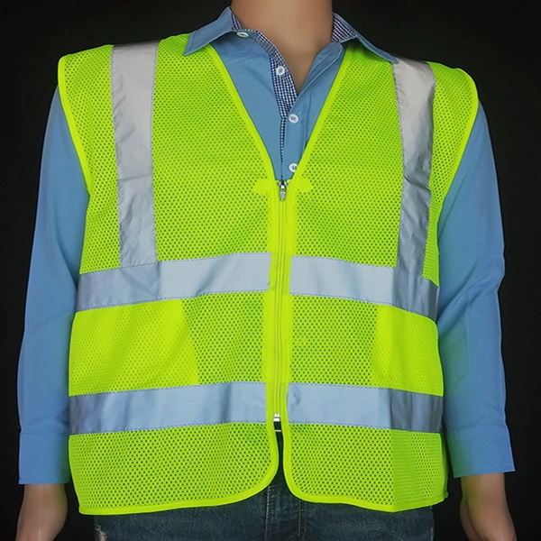 Hi-Viz Safety Vest, ANSI Class II, Zipper Front