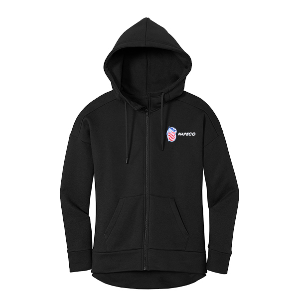 District Ladies FullZip Hoodie Nafeco Emb, Jet Black