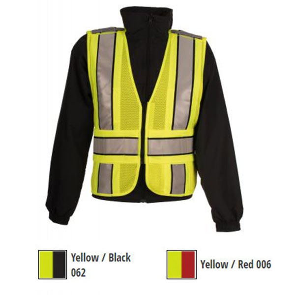 Spiewak Safety Vest, 5 Point Mesh, L/Y, Blk Trim, Class 2